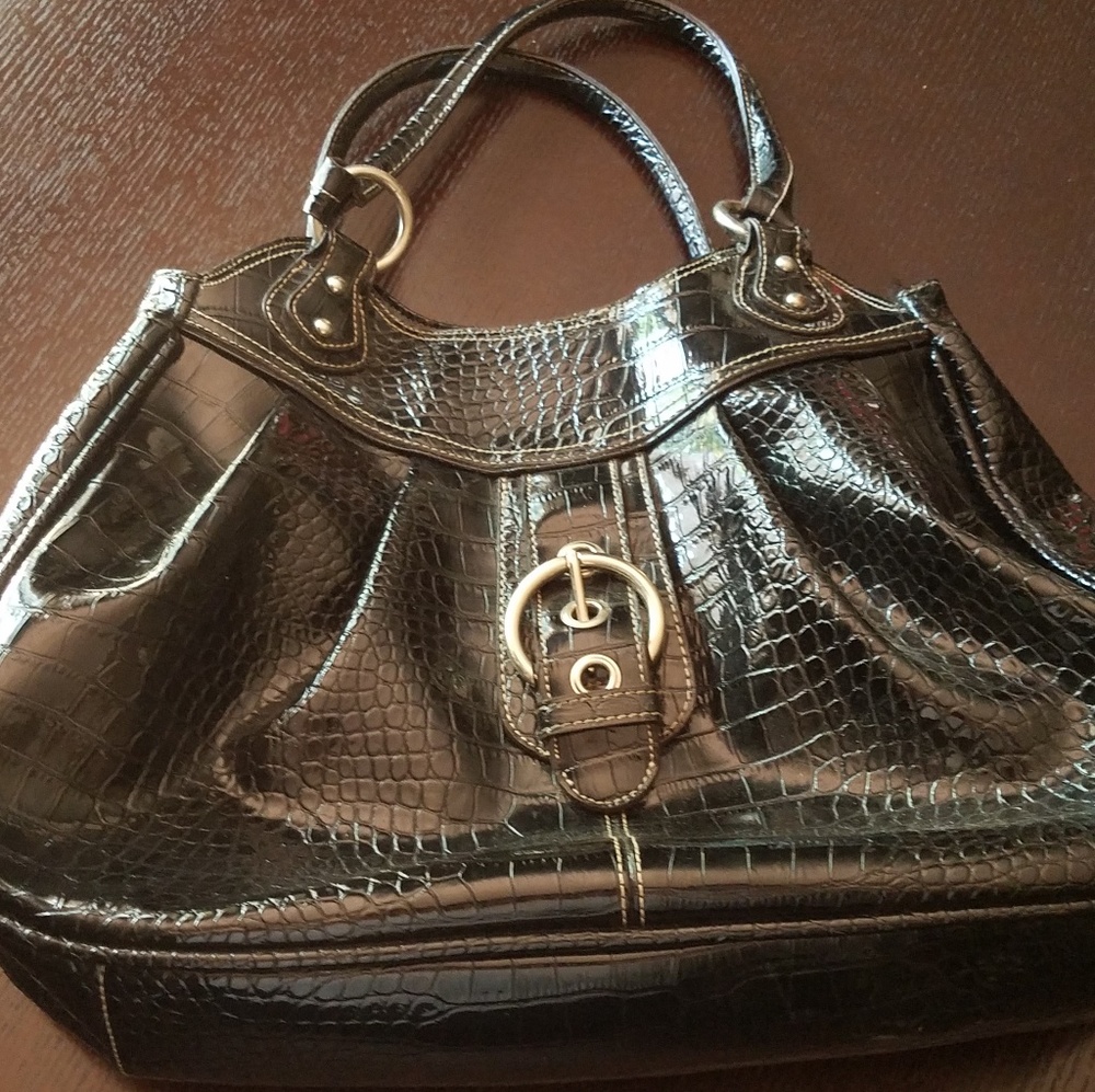 NINE WEST - Black Patent Leather Bag